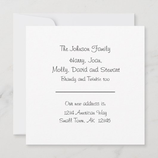 Hedendaagse geschetste bewegende aankondiging (Achterkant)