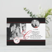 Hedendaagse gewijzigde trouwkaart met monogram aankondiging (Staand voorkant)