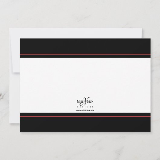 Hedendaagse gewijzigde trouwkaart met monogram aankondiging (Achterkant)