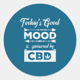 Hedendaagse Goede Stemming Gesponsord Cbd Ronde Sticker