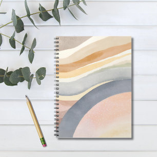 Hedendaagse golven Neutrale moderne aquarel Notitieboek