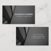 Hedendaagse grijze zwarte achtergrond visitekaartje (Voorkant / Achterkant)