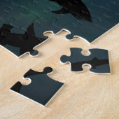 Hedendaagse haai vis kaken walvis onder het zee me legpuzzel (Zijkant)