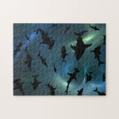 Hedendaagse haai vis kaken walvis onder het zee me legpuzzel (Horizontaal)