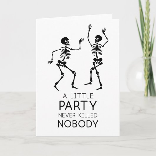 Hedendaagse Halloween dansende skeletten Kaart (Voorkant)