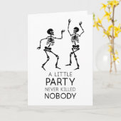 Hedendaagse Halloween dansende skeletten Kaart (Gele Bloem)