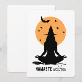 Hedendaagse Halloween yoga Heks Kaart (Voorkant / Achterkant)