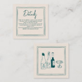 Hedendaagse handschrift retro bruiloft details informatiekaartje (Voorkant / Achterkant)