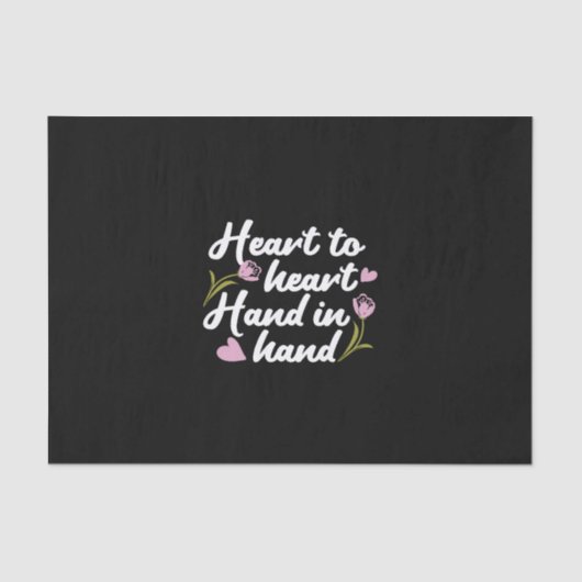 Hedendaagse 'Hart tot Hart, Hand tot Hand' Quote Tissuepapier (Voorkant)