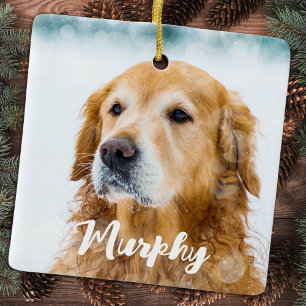 Hedendaagse huisdier foto gepersonaliseerde grilli keramisch ornament