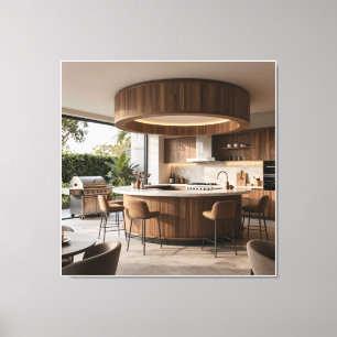 Hedendaagse ingebouwde Grillounge Canvas Afdruk