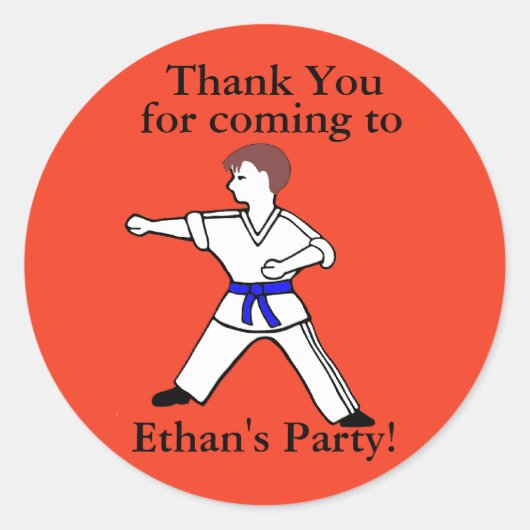 Hedendaagse Karate Kind Ethan aangepaste stickers (Voorkant)