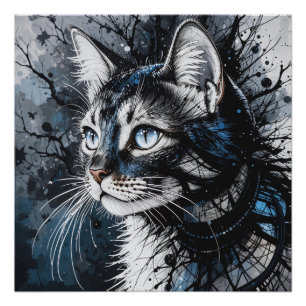 Hedendaagse Kat Glanzend Perfect Poster