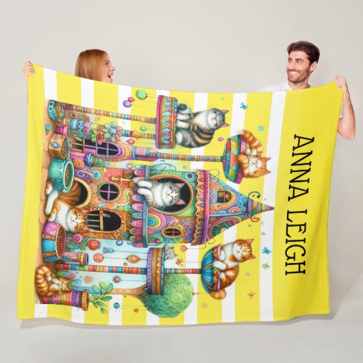 Hedendaagse katten fleece deken (In situ)