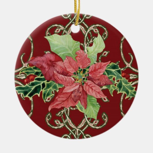 Hedendaagse kerst Poinsettia Ornament (Voorkant)