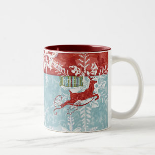 Hedendaagse kerst rendier Noel Coffee Cup Tweekleurige Koffiemok