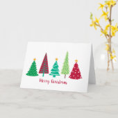 Hedendaagse kerstboom kerstkaart kaart (Gele Bloem)