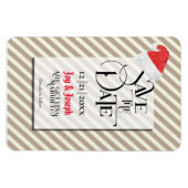 Hedendaagse kerstbruiloft met Red Santa Hat Magneet (Horizontaal)