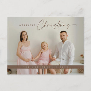 Hedendaagse kerstgroet, familiefoto briefkaart