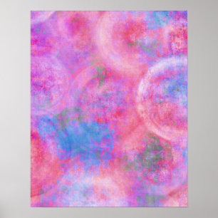 Hedendaagse kleurrijke Abstracte getextureerde cir Poster