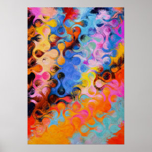 Hedendaagse Kleurrijke Abstracte Poster