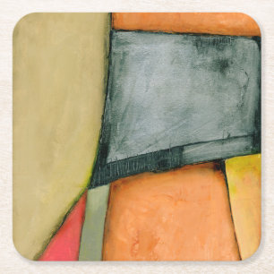 hedendaagse kleurrijke geometrische vormen vierkante kartonnen onderzetter