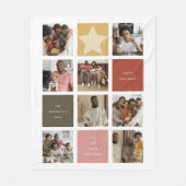 Hedendaagse kubus fotorooster Kerstmis Fleece Deken (Voorkant)