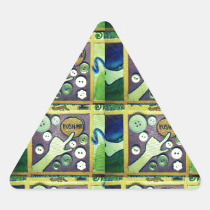 Hedendaagse leuke mozaïek kunst print – een speels driehoek sticker