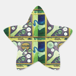 Hedendaagse leuke mozaïek kunst print – een speels ster sticker