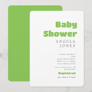 Hedendaagse limoengroene neutrale babyshower kaart