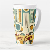 Hedendaagse mid-eeuw stijl beste mama ooit latte mok (Rechterhoek)