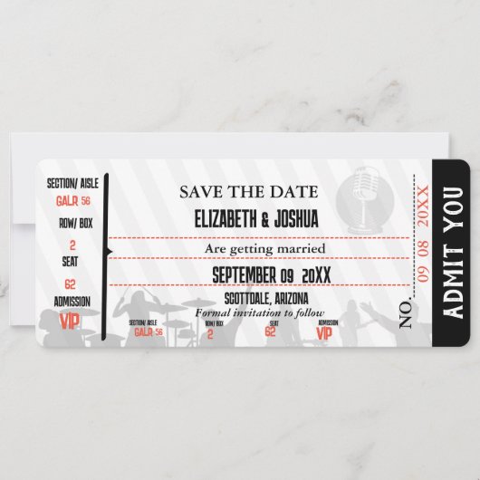 Hedendaagse Minimalistische Trouw Muziekconcert Ti Save The Date (Voorkant)