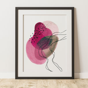 Hedendaagse Moderne Abstracte Roze Brons Zwart Poster