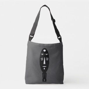 Hedendaagse moderne abstracte zwarte silhouet crossbody tas