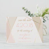 hedendaagse moderne geometrische stripes wijzen op save the date (Staand voorkant)