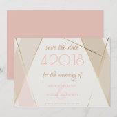hedendaagse moderne geometrische stripes wijzen op save the date (Voorkant / Achterkant)