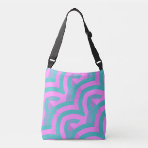 hedendaagse moderne roze/turkooischevrons crossbody tas
