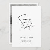 Hedendaagse moderne script save the date uitnodigi kaart (Voorkant / Achterkant)