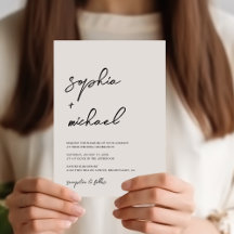 Hedendaagse moderne zwart-wit bruiloft