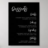 Hedendaagse moderne zwarte bruiloft Dessert Bar te Poster (Voorkant)