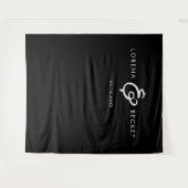 Hedendaagse moderne zwarte trouw achtergrond wandkleed (Voorkant (horizontaal))