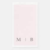Hedendaagse Monogram Roze Grijs Tekst Trouw Servet (Voorkant)