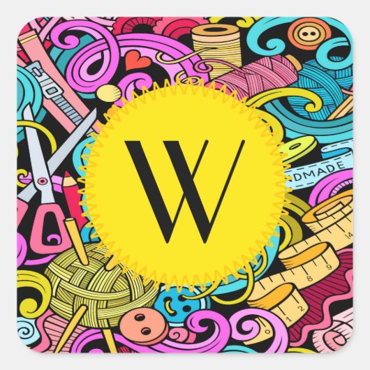 Hedendaagse naai- en breiwerk Sticker (Voorkant)