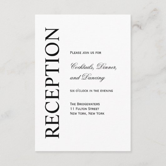 Hedendaagse Ontvangstkaarten Informatiekaartje (Voorkant)