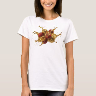 Hedendaagse Oranje Abstracte Aardbeien T-shirt