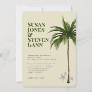 Hedendaagse Palm Boom Ivoor Groen Typografie Bruil Kaart