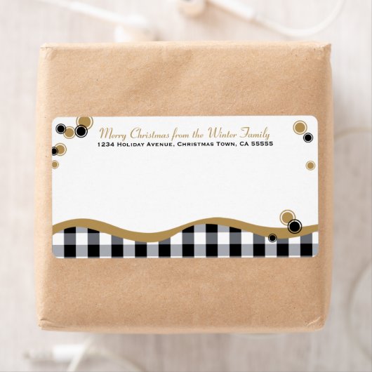 Hedendaagse Plaid Whimsy groot mailing label (Insitu)