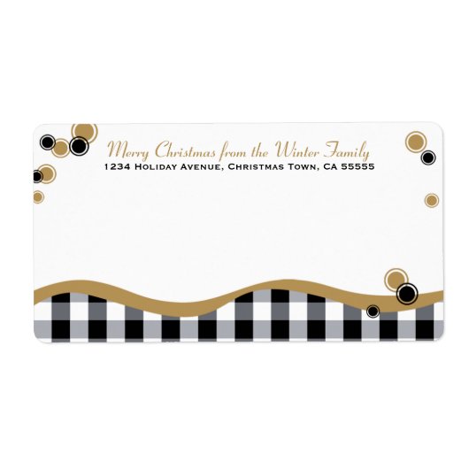 Hedendaagse Plaid Whimsy groot mailing label (Voorkant)