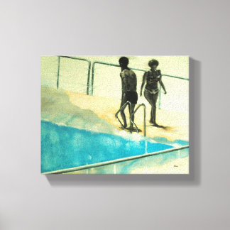 Hedendaagse portretschildering canvas afdruk