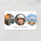 Hedendaagse profielfoto's Aangepaste QR-code Wit Visitekaartje (Voorkant)